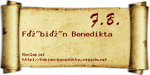Fábián Benedikta névjegykártya
